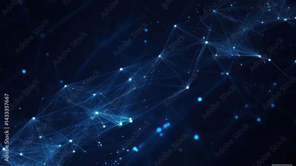 Obraz premium Abstract Network Connections in Dark Space