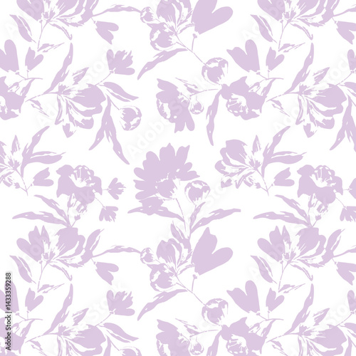 silhouette meadow flowers seamless pattern, Retro style design for fashion , fabric, web, wallpaper ,wrapping and all prints on vintage background
