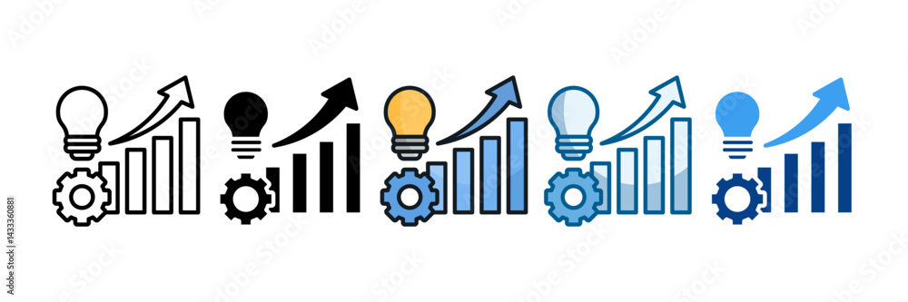 Process Improvement Icon Set Multiple Style Collection Process Improvement Icon Set Multiple Style Collection