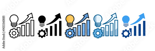 Process Improvement Icon Set Multiple Style Collection