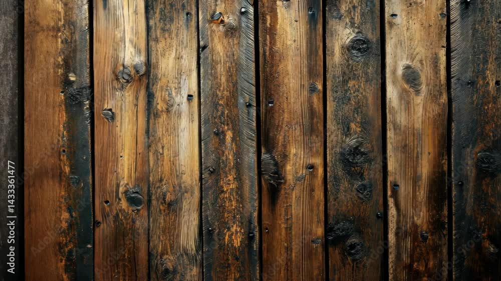 Dark brown, weathered wooden planks, vertical, close-up Dark brown, weathered wooden planks, vertical, close-up