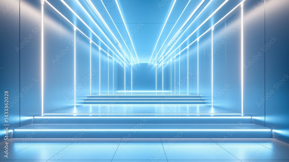 Obraz premium Futuristic Neon Corridor Pathway