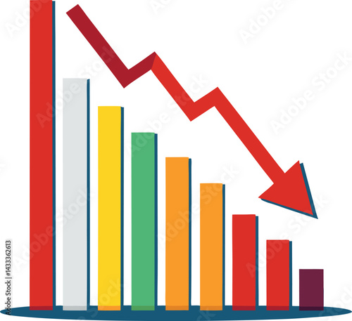 colorful decrease chart vector Free Download colorful decrease chart vector - GFXLoad