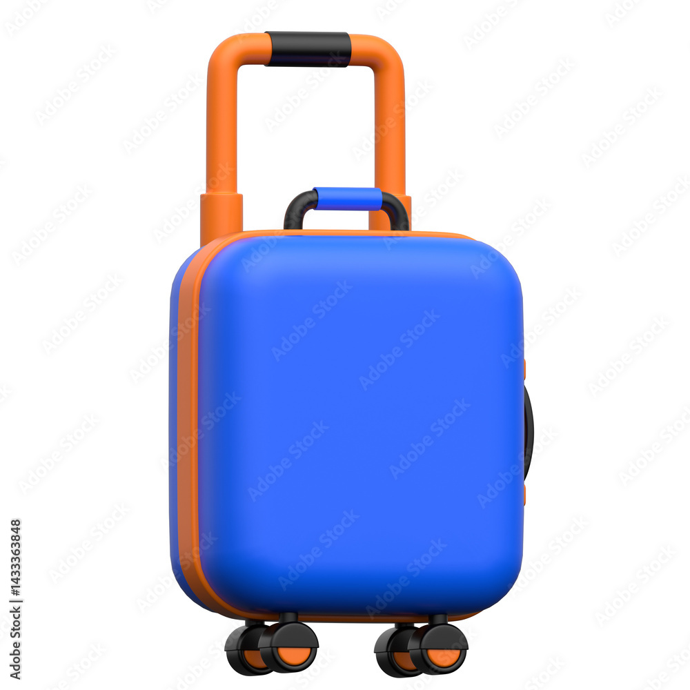 Trolley Bag 3D icon on transparent background Trolley Bag 3D icon on transparent background