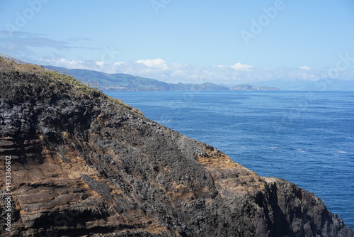 Obraz na płótnie Blick von Fenais da Ajuda über die Nordküste von São miguel, w salonie