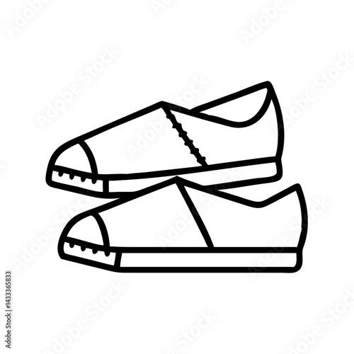 espadrilles line drawn footwear vector art - illustration espadrilles, isolated white background