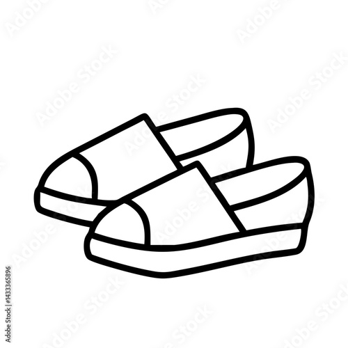 espadrilles line drawn footwear vector art - illustration espadrilles, isolated white background