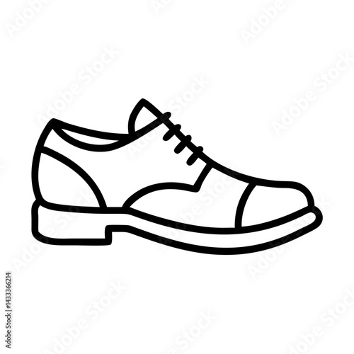 oxfords line drawn footwear vector art - illustration oxfords, isolated white background