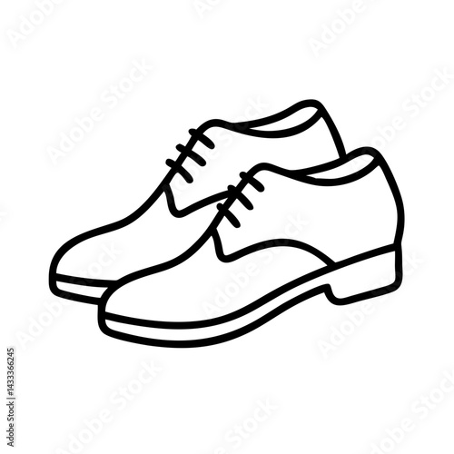 oxfords line drawn footwear vector art - illustration oxfords, isolated white background