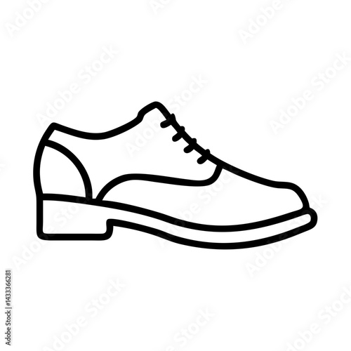 oxfords line drawn footwear vector art - illustration oxfords, isolated white background