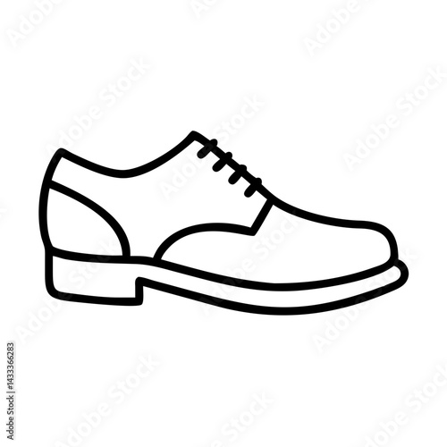 oxfords line drawn footwear vector art - illustration oxfords, isolated white background