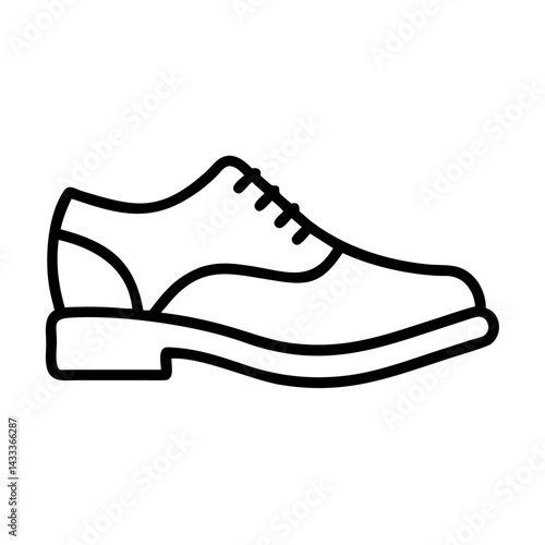oxfords line drawn footwear vector art - illustration oxfords, isolated white background