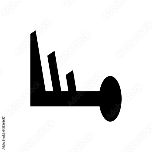 Illustration of a weather symbol indicating a strong wind force with a calm wind direction circle end