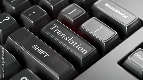 Translation services - providing professional translation services to transform written or spoken content from one language to another, translate button. Text translation concept.