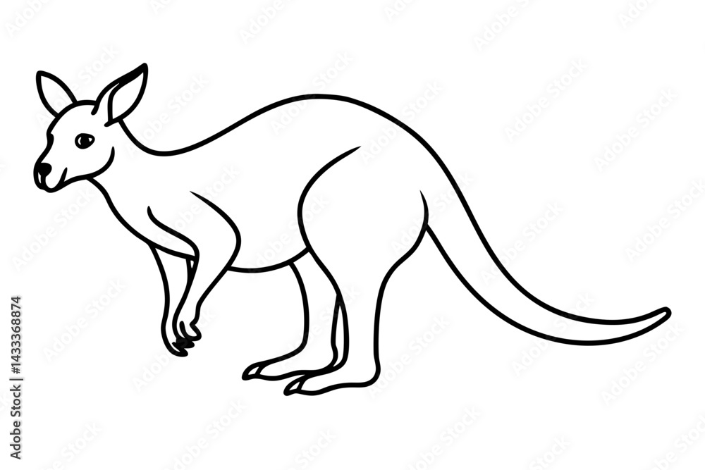 Fototapeta premium Modern Kangaroo Silhouette