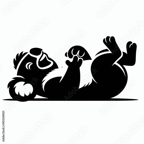 Koala lying down on back Laughing Together. Funny Animal Vector Clip art. Adorable marsupial resting prone joyful amusement sharing glee comical posture.