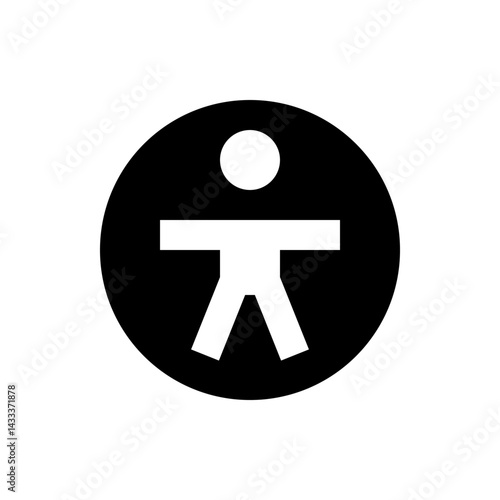 Web Accessibility Icon Black Vector Symbol for Inclusive Design, Internet Usability, ADA Compliance and UI UX

