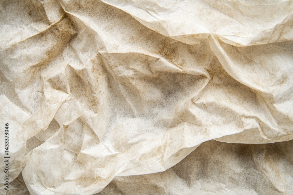 Obraz premium A detailed close-up view of crumpled, textured paper.