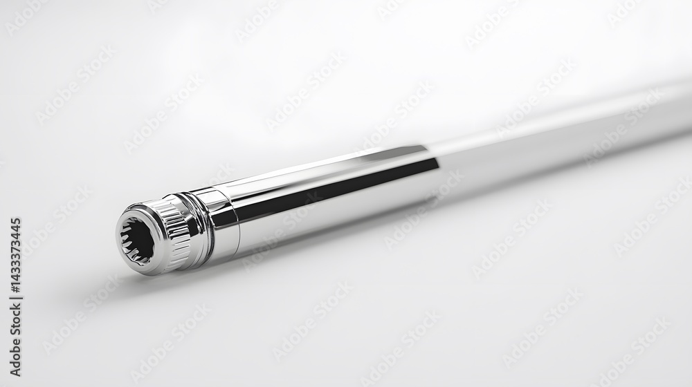 Chrome pen with white background. Chrome pen with white background.