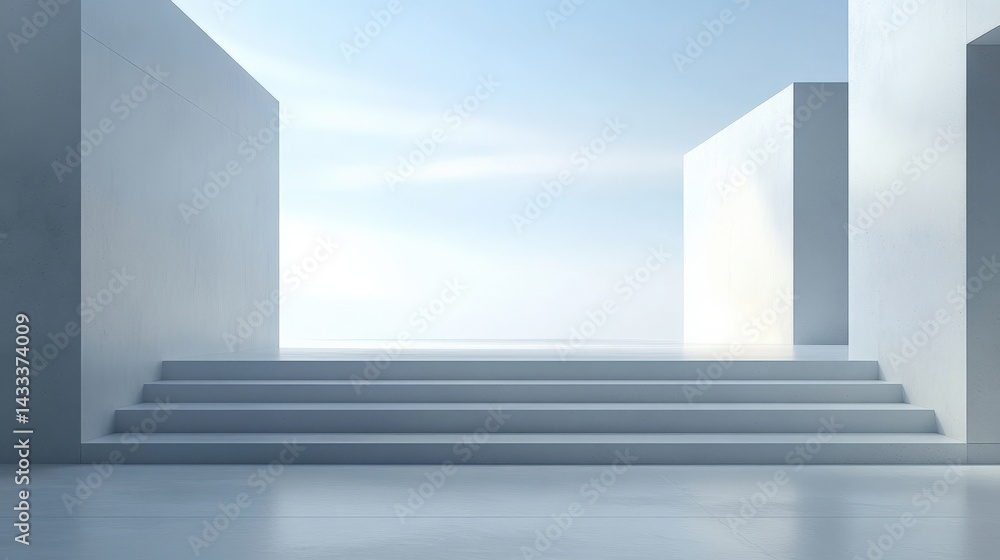 Obraz premium Modern Minimalist Architectural Staircase