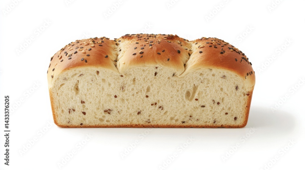 Freshly Baked Bread Loaf with Sesame Seeds and Soft Crust Freshly Baked Bread Loaf with Sesame Seeds and Soft Crust