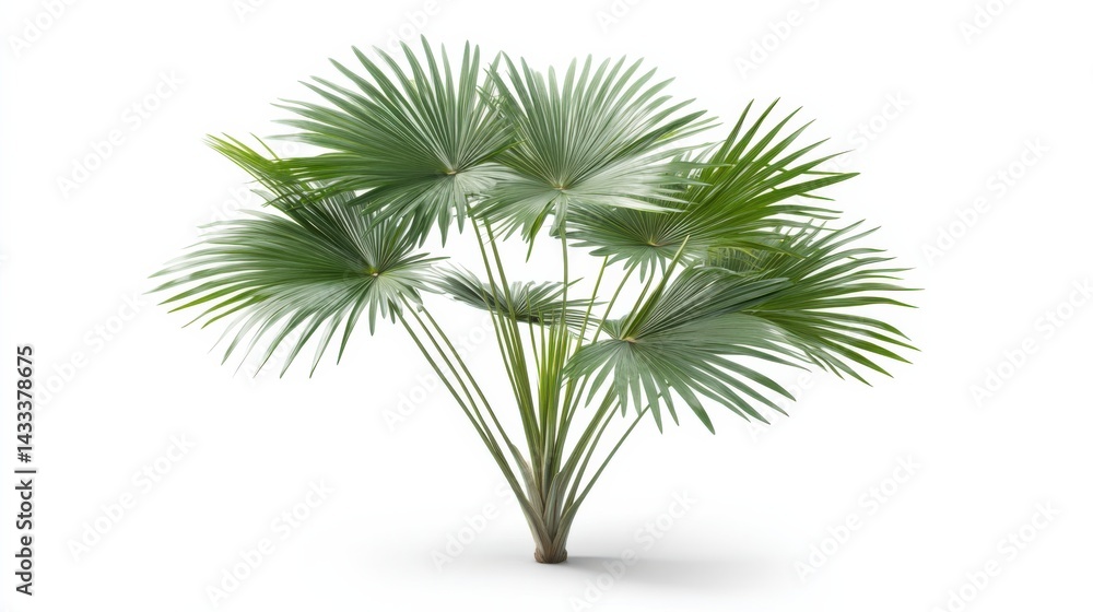 Lush Green Palm Plant with Radiant Fan-Shaped Leaves Lush Green Palm Plant with Radiant Fan-Shaped Leaves