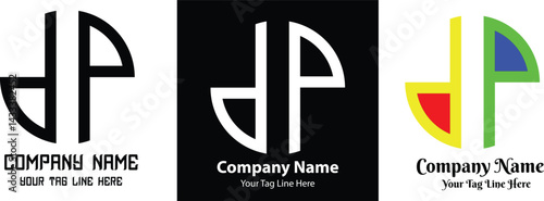 Vector Template for Initial Letter DP Logo. letter dp infinity logo design vector illustration template