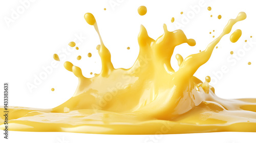 Delicious Melted Cheese Splashing on White Background - Culinary Food Photography