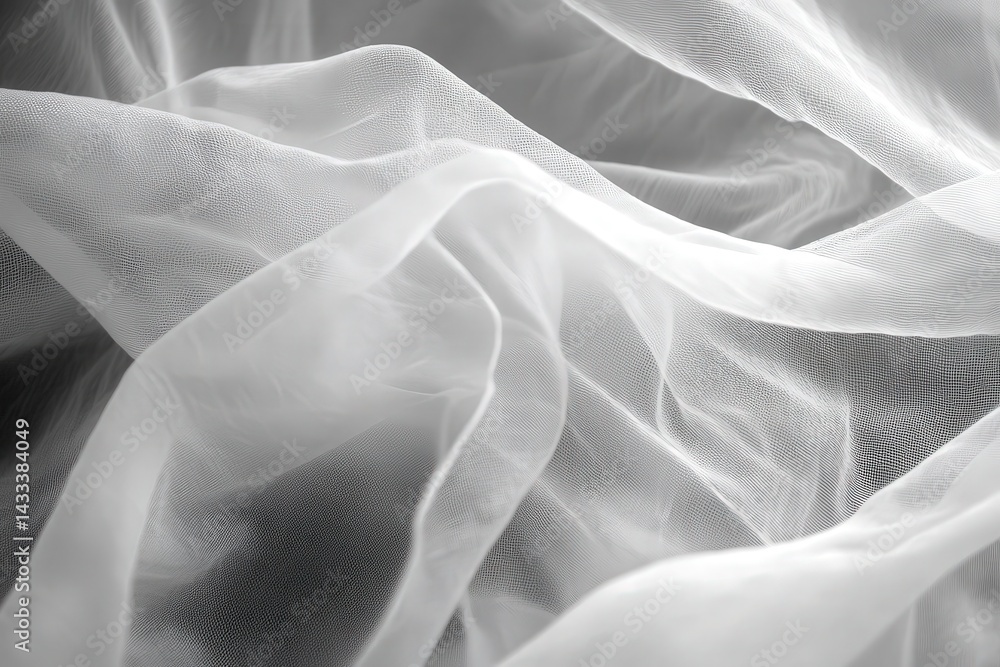 Obraz premium A delicate, translucent fabric's flowing, soft texture.