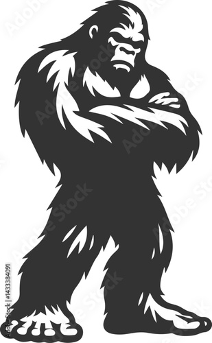 Vector silhouette of a bigfoot