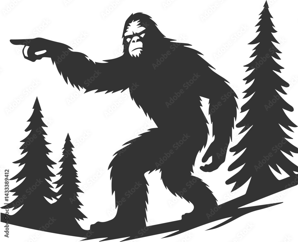 Vector silhouette of a bigfoot Vector silhouette of a bigfoot
