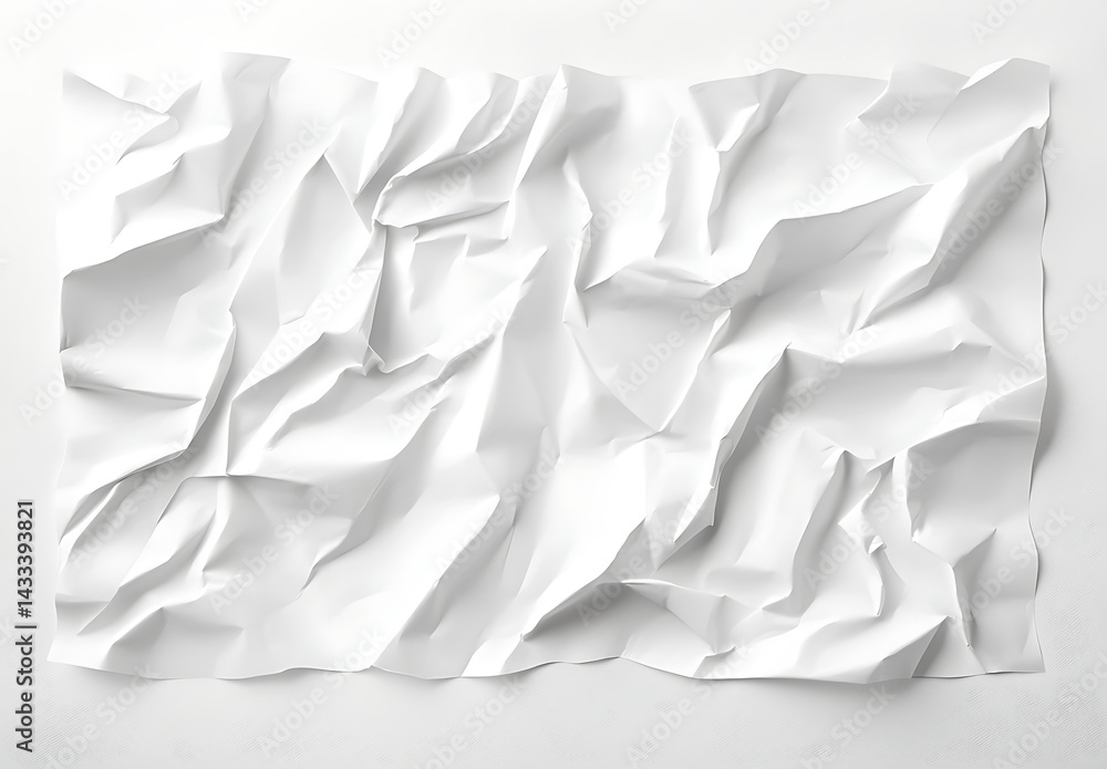 white background, white paper texture, crumpled with creases. white background, white paper texture, crumpled with creases.