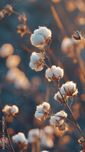 Cotton flowers , blured background