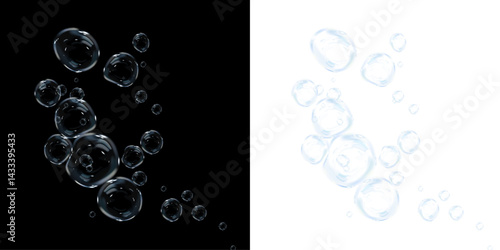 Transparent Soapy Bubbles PNG Overlay for Freshness, Bath, and Cleaning Visuals
