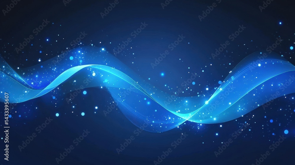 Obraz premium Abstract Blue Wave Digital Art