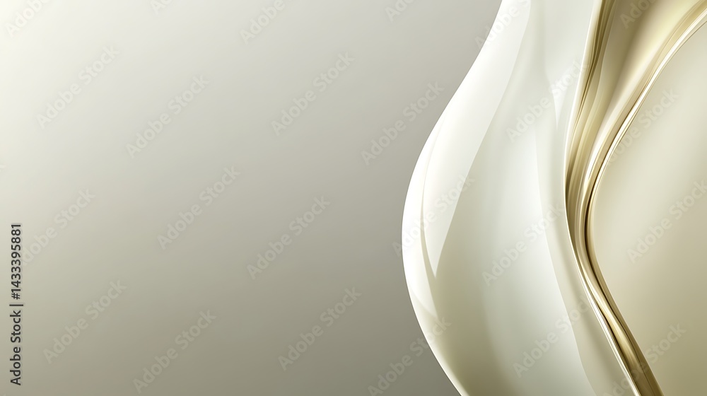 Fototapeta premium Abstract Beige Gold Fluid Curves.