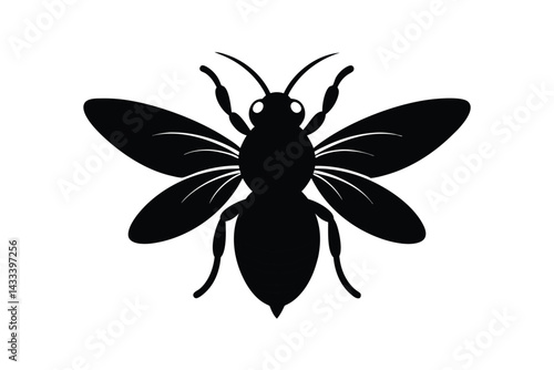 Simple Black Bee Silhouette Minimalist Design