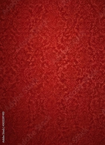 Red damask flock wallpaper, retro vintage style ,  print,  floral,  classic