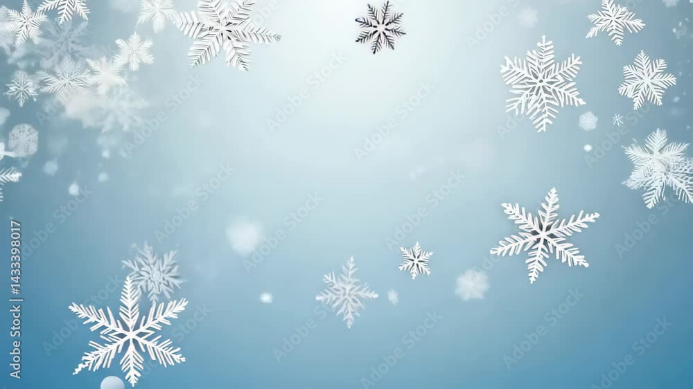 Drifting Snowflakes Animation: A Serene Winter Backdrop for Holidays and Evening Textures Drifting Snowflakes Animation: A Serene Winter Backdrop for Holidays and Evening Textures