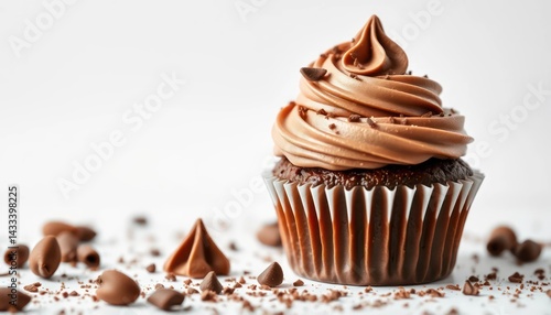 Wallpaper Mural Chocolate cupcake, frosting swirls Torontodigital.ca