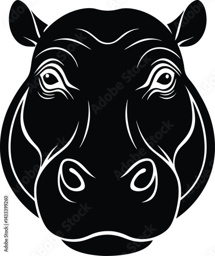 vector illustration of a rhino