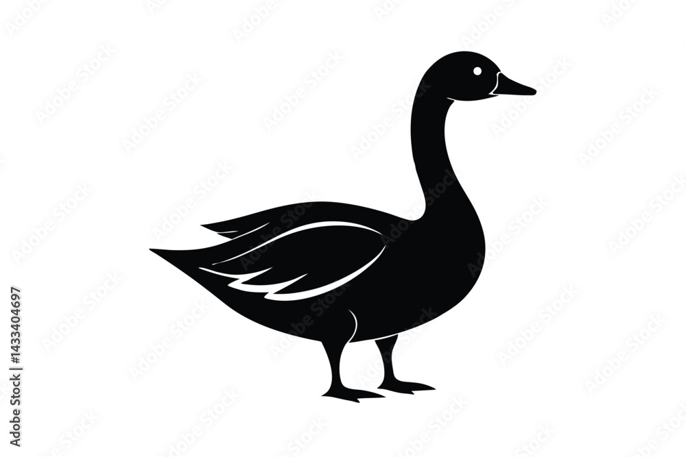 Goose Silhouette Simple Black and White Vector Art Goose Silhouette Simple Black and White Vector Art