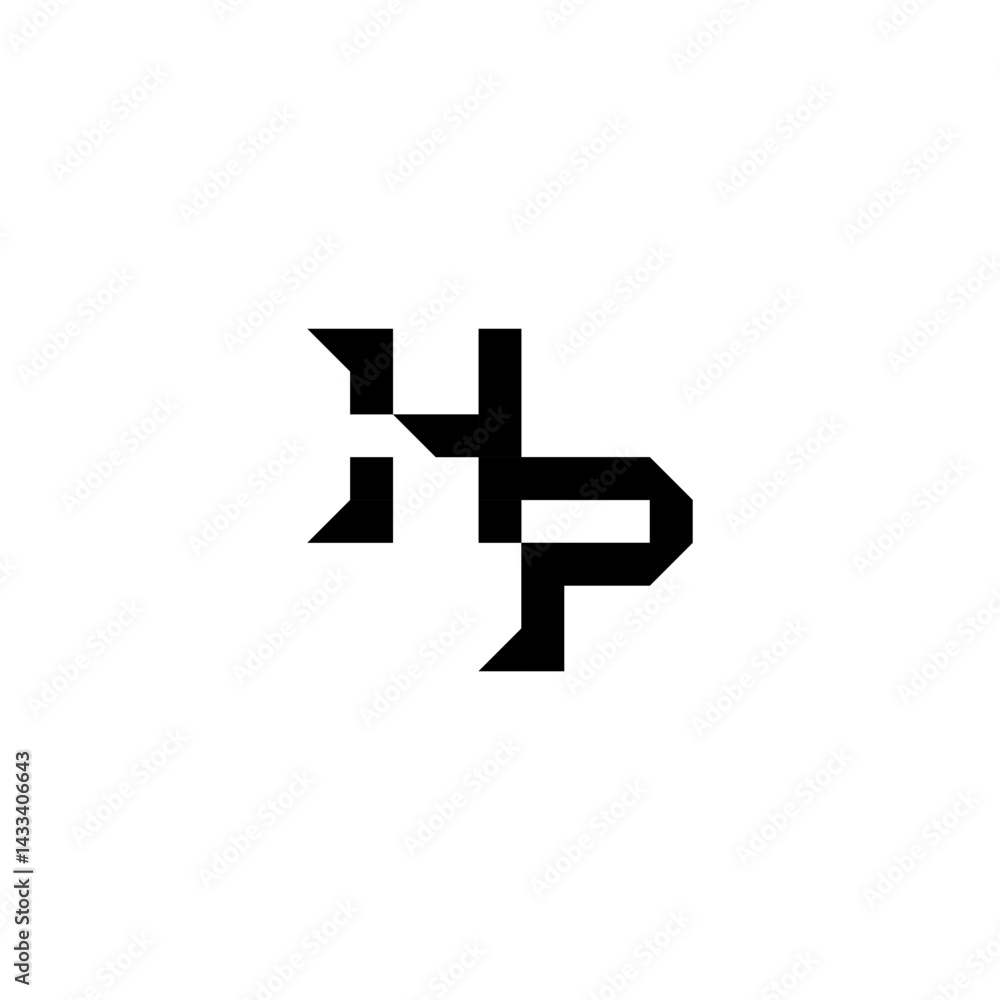 Fototapeta premium Initial square concept sporty style monogram Alphabet cool minimalist logo HP