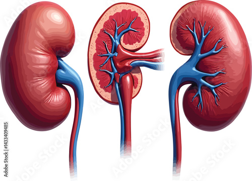 Kidney anatomy diagram human organ medical illustration renal system health education internal structure