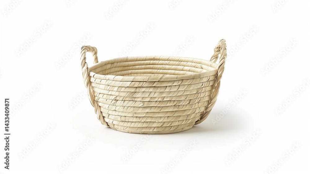 Obraz premium Photorealistic image of a cordless storage basket with stackable design on a white background