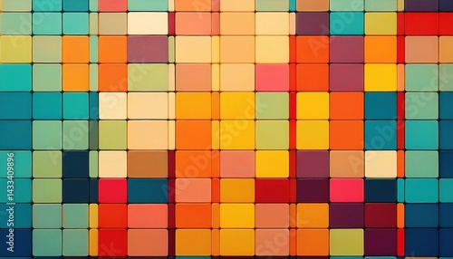 Colorful abstract pattern art display urban gallery visual artwork contemporary environment close-up view modern aesthetic for interior design