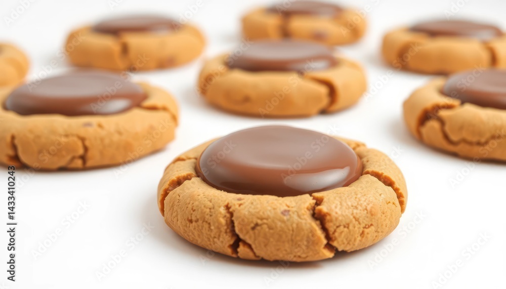 Chocolate-covered cookies on white background Chocolate-covered cookies on white background