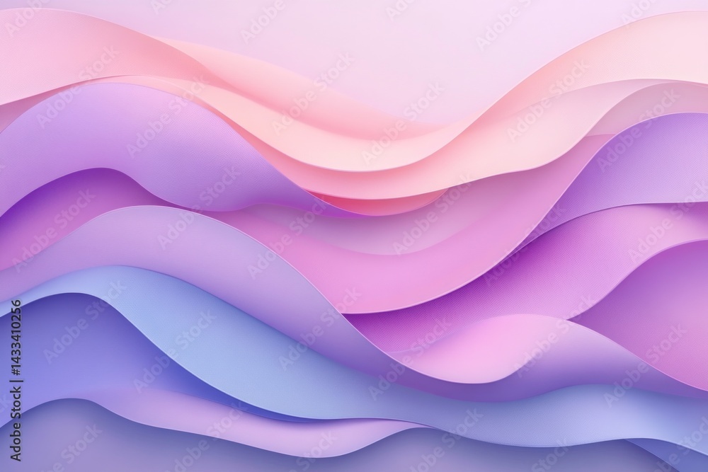 Obraz premium Abstract Pastel Waves Soft Color Gradient Design