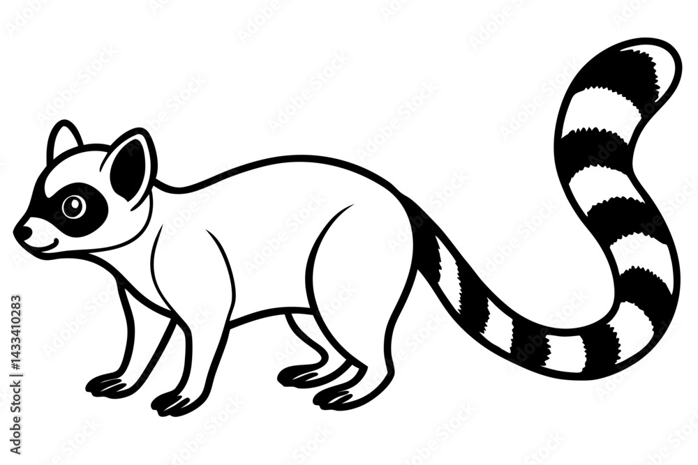 Obraz premium Modern Ringtail Sketch