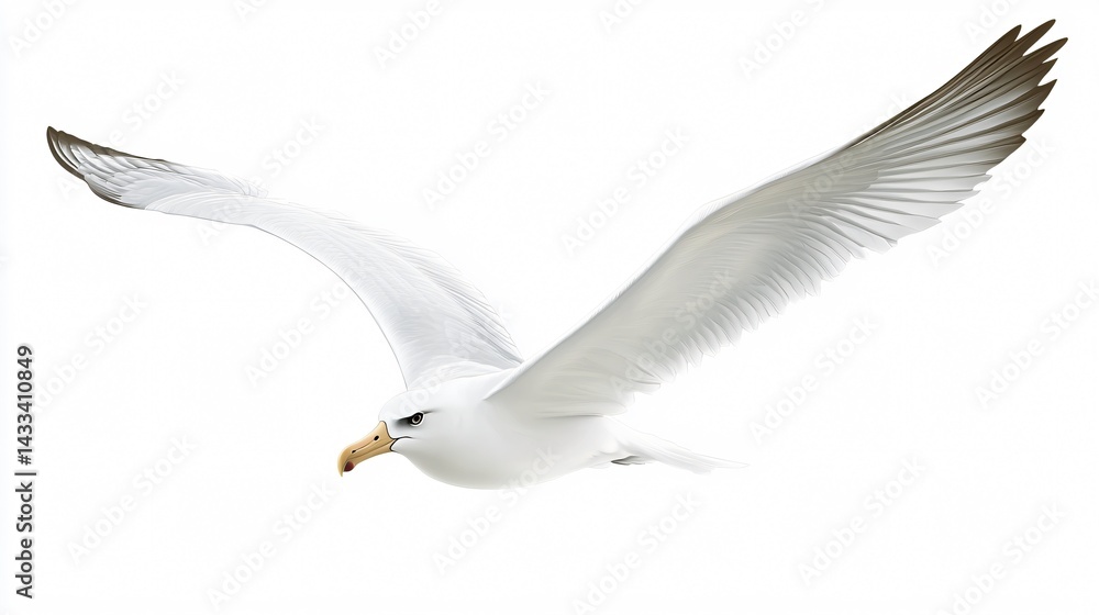 Obraz premium Majestic Albatross on Isolated White Background for Professional Use